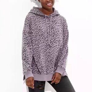 American Eagle Ahh-Mazingly Soft Oversized Leopard Hoodie XS